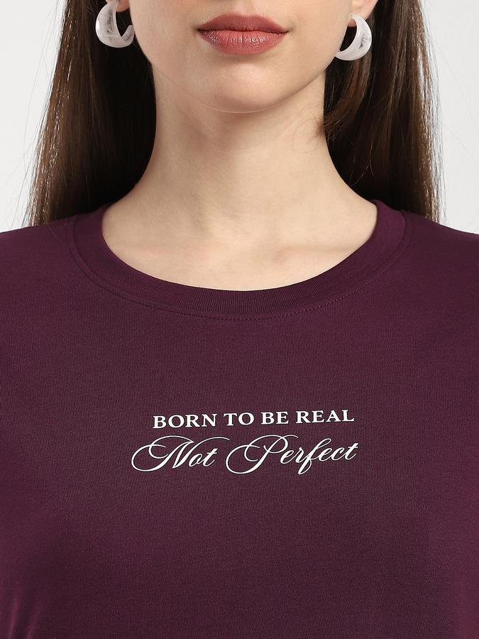 Women Cotton Regular Fit Crew Neck Graphic T-shirt