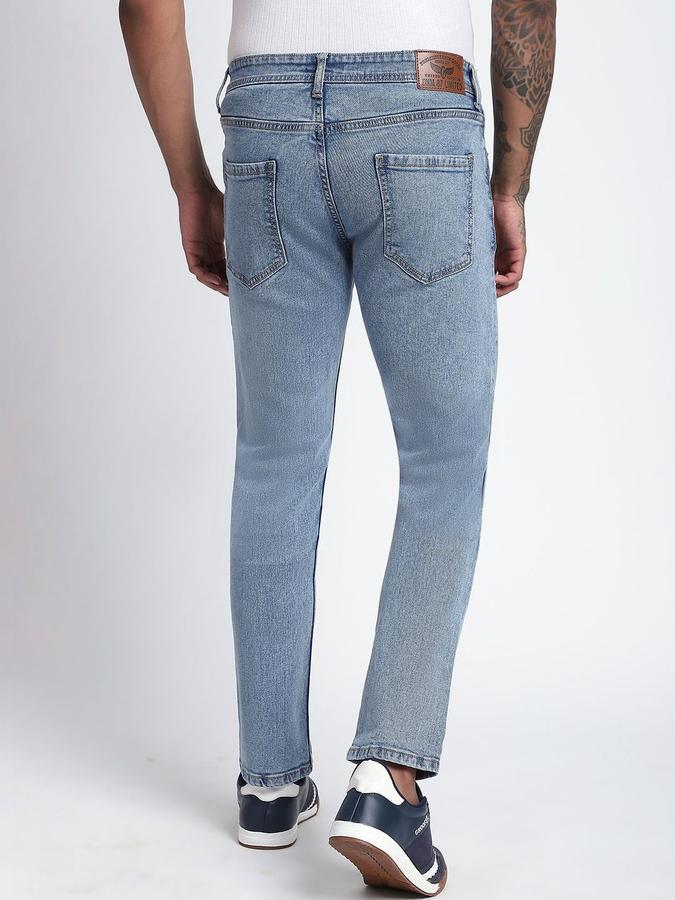R&B Men Sky Blue Slim Fit Mid-Rise Jeans