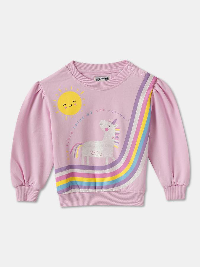 Girls Graphic Print Full Sleeve Crew Neck SweaT-Shirt