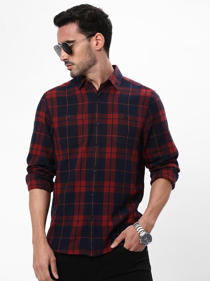 R&B Men Red Casual Shirts
