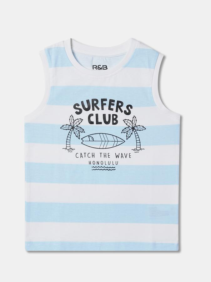 Boys Striped Round-Neck Relaxed Fit T-Shirt