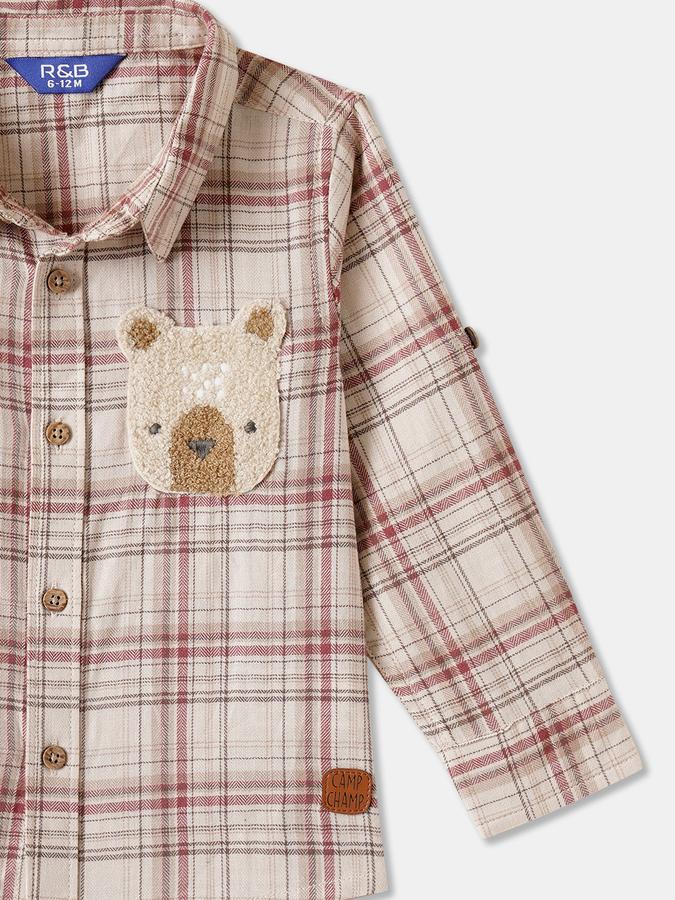 Boys Cotton Regular Fit Long Sleeve Checked Shirt