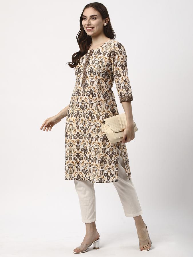 Women Printed Round Neck Kurtas image number 1