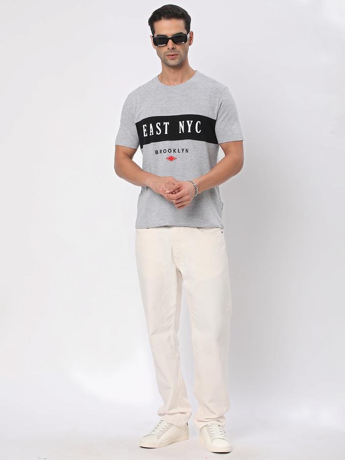 Men Cotton Regular Fit Crew Neck Graphic T-shirt