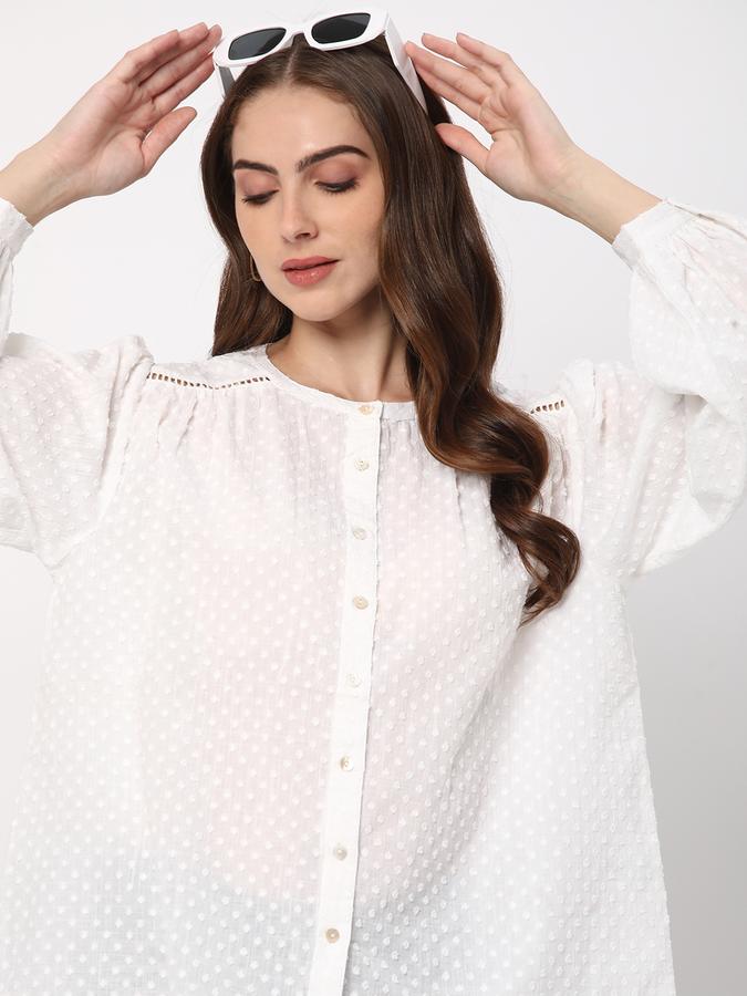 Women Swiss-Dot Relaxed Fit Top image number 0