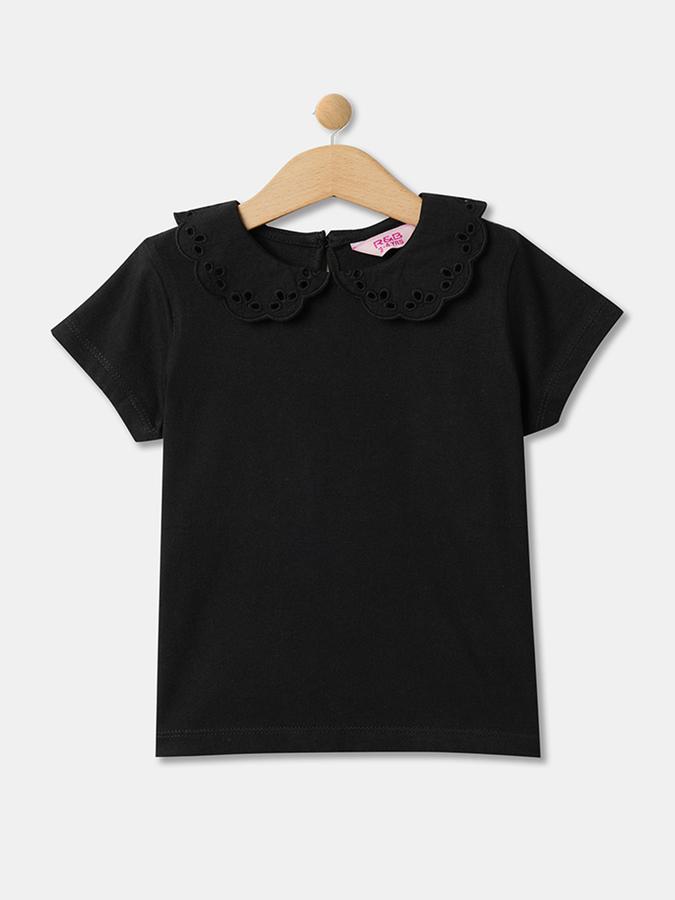 R&B Round-Neck Top with Short Sleeves  image number 0