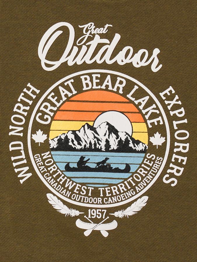 Boys Cotton Regular Fit Crew Neck Graphic Sweatshirt