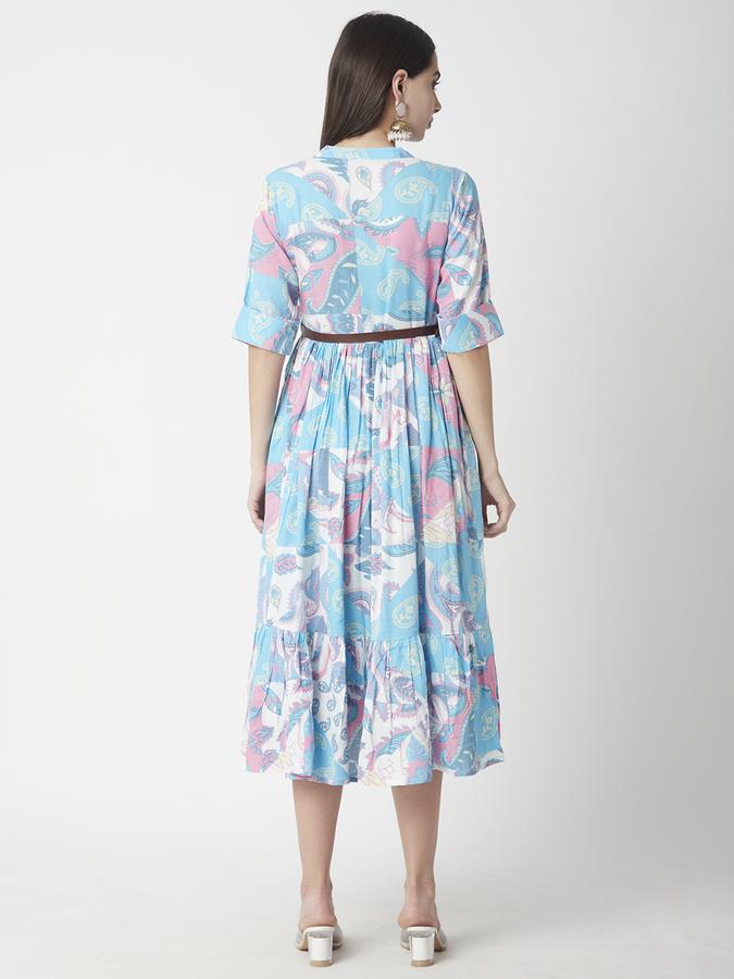 Women Viscose Printed Fit & Flare Ethnic Dress