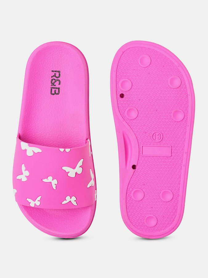 Girls Peep-Toe Slip-On Slides image number 3