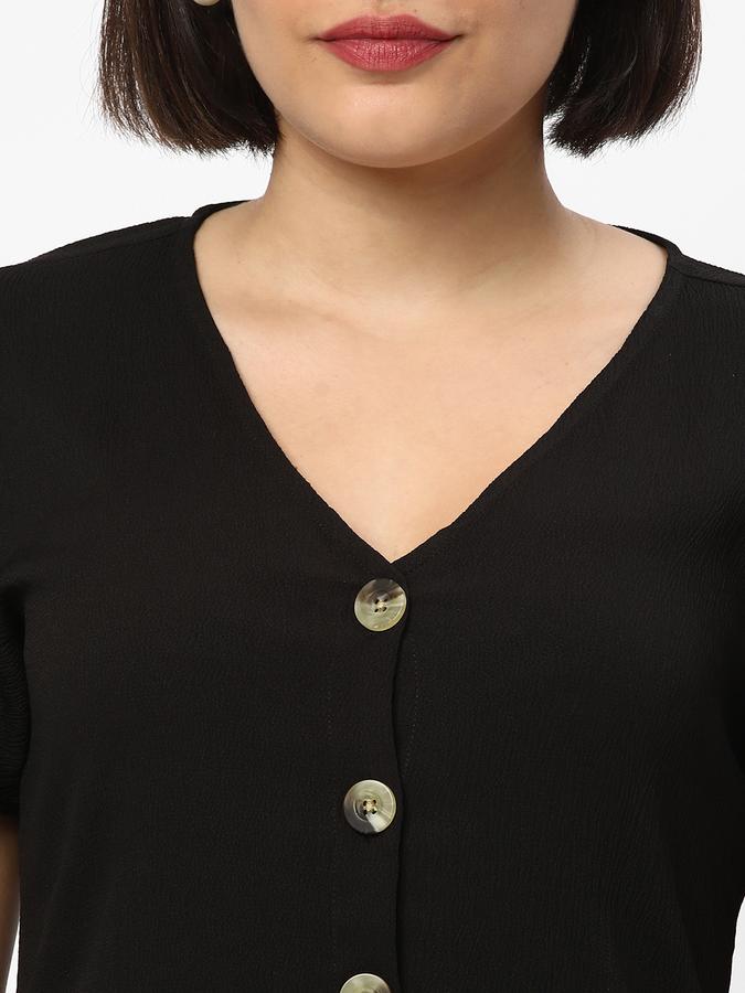 Women Button-Down V-Neck A-Line Dress image number 3