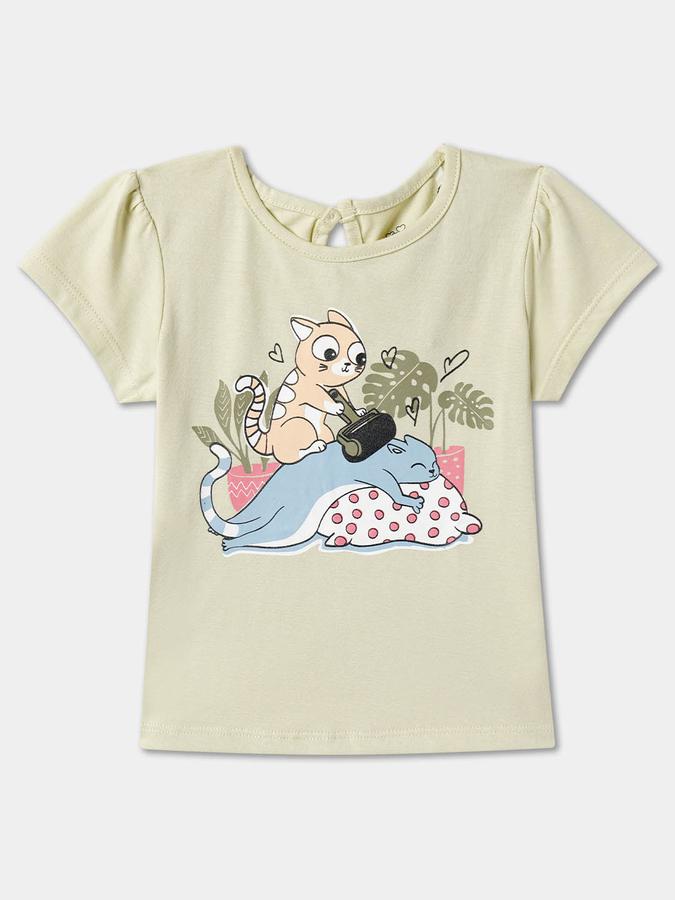 Baby Girls Graphic Print Pure Cotton Regular T Shirt image number 0