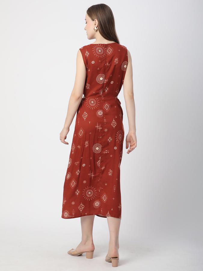 Women Rayon Printed A-Line Ethnic Dress