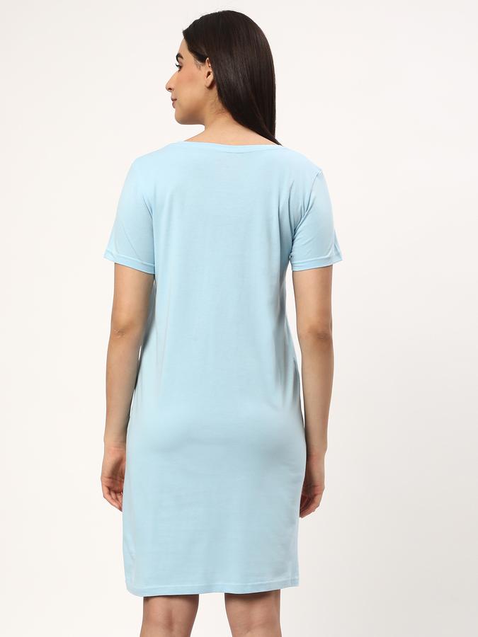 Women Printed Round-Neck Nightshirt image number 2