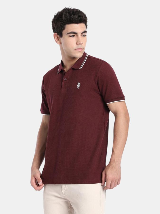 R&B Brown Solid Men Short Sleeve Polo T-shirt
