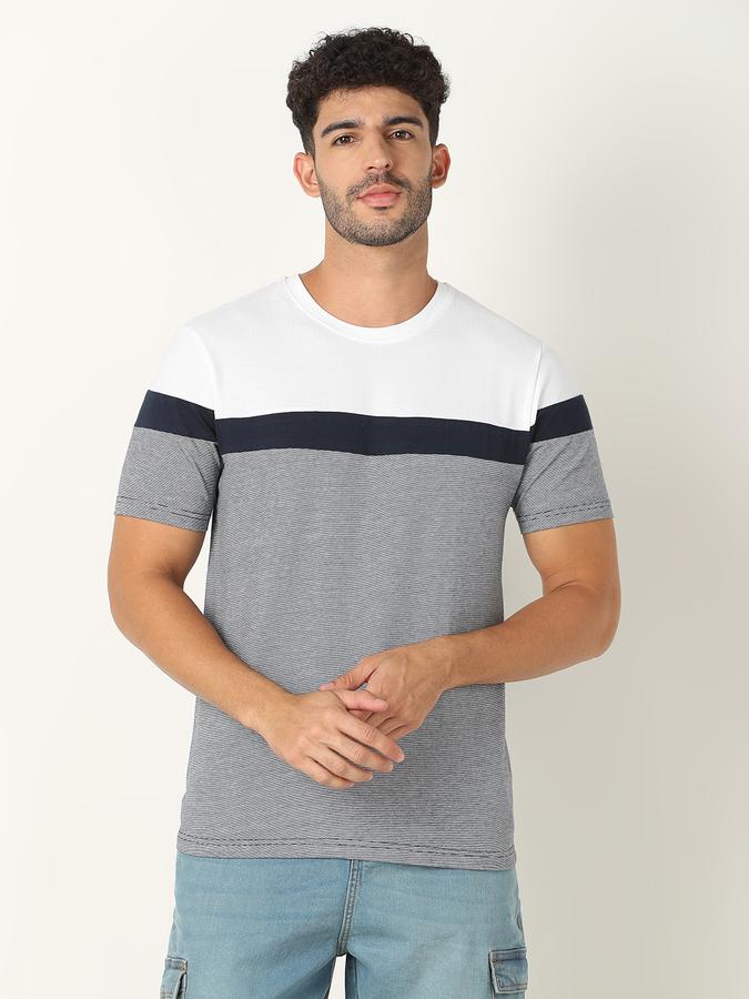 Men Colourblock Crew-Neck T-Shirt image number 0