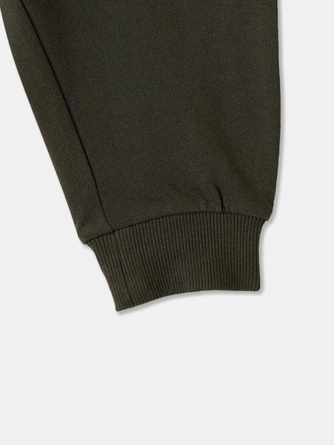 Boys Cotton Regular Fit Drawstring Waist Cuffed Hem Joggers