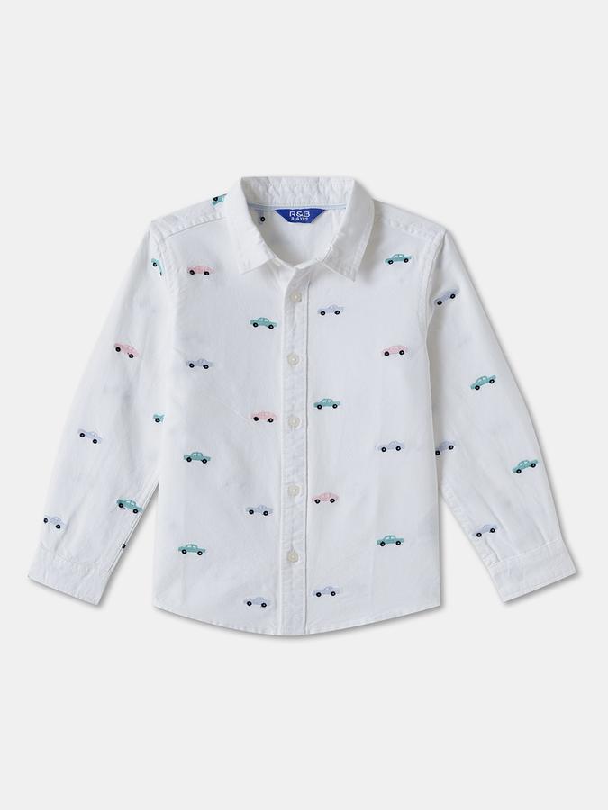 R&B Boys' Ivory Embroidered Shirt