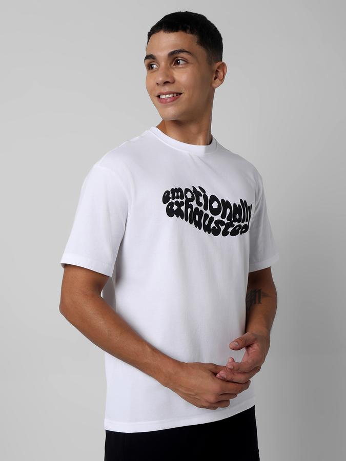 Men Typographic Print Oversized Fit T-Shirt image number 2