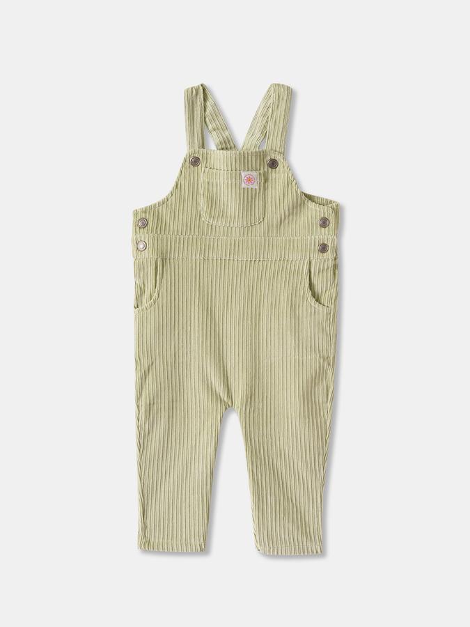 Girls Corduroy Regular Fit Adjustable Straps Straight Hem Dungaree