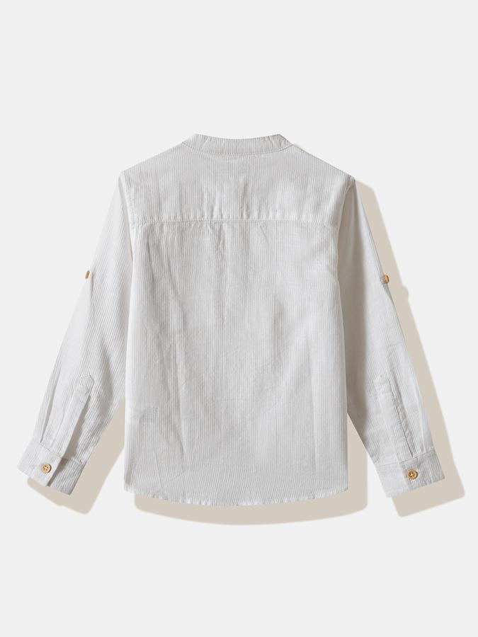 Boys Cotton Regular Fit Long Sleeve Striped Shirt