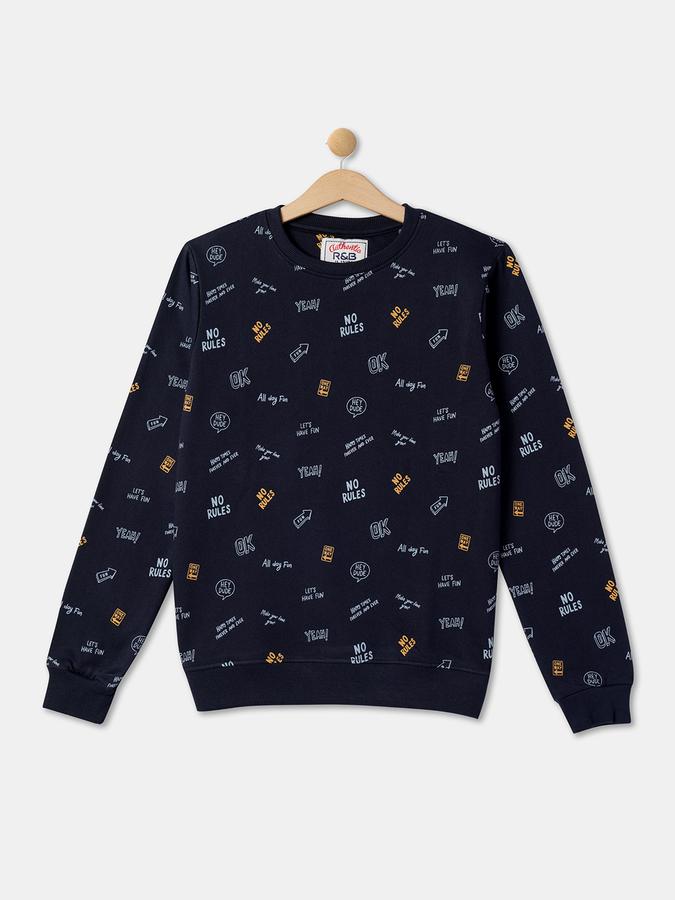 Boys Typographic Print Round-Neck Sweatshirt