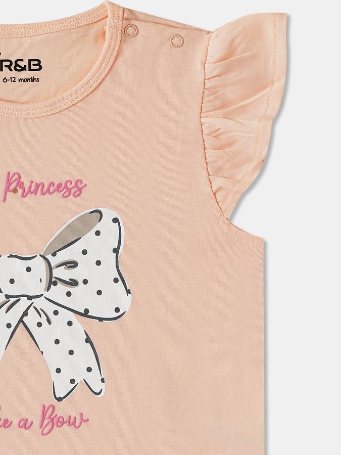 R&B Baby Girls Graphic Print Pure Cotton Regular T Shirt image number 2