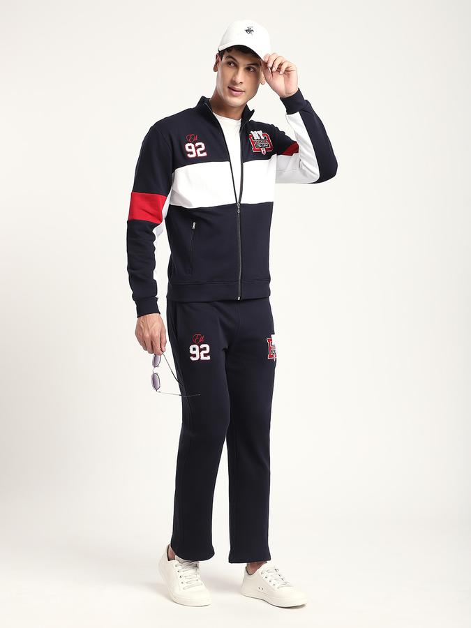 Men Cotton Regular Fit Drawstring Waist Solid Trousers