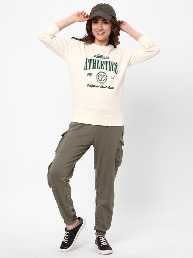 Women Typographic Print Regular Fit Crew-Neck Sweatshirt image number 1