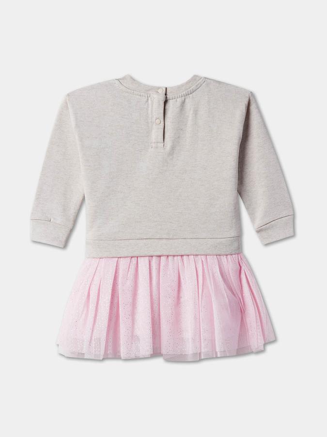 Girls Polyester Regular Fit Round Neck Graphic Dress