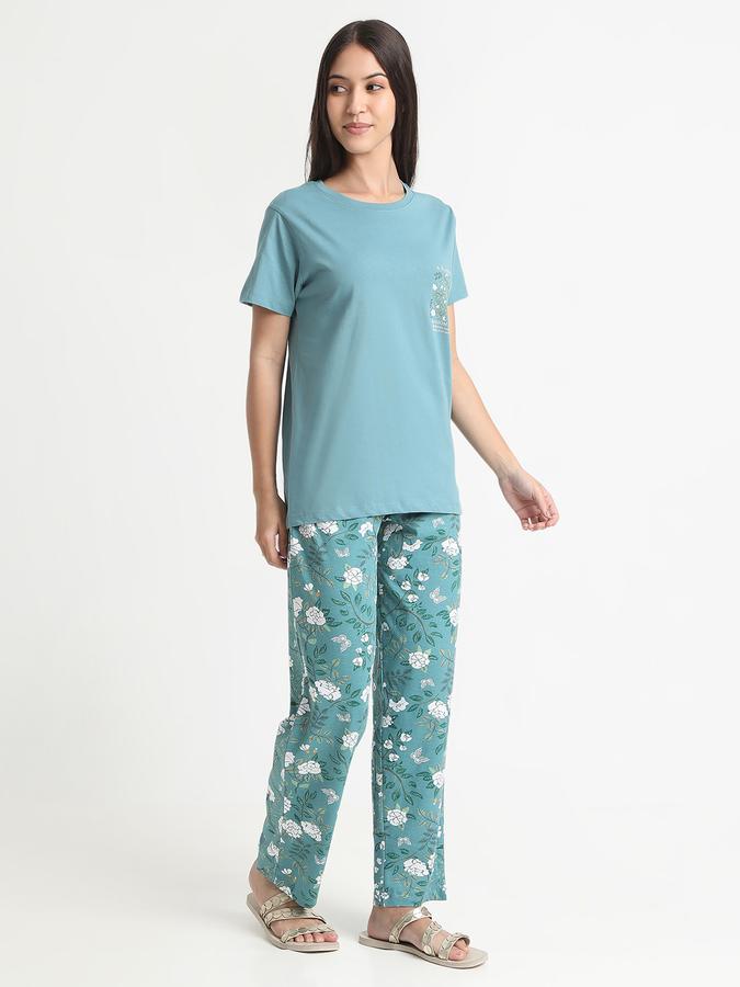 Women Cotton Relaxed Fit Drawstring Printed Pajama Pants