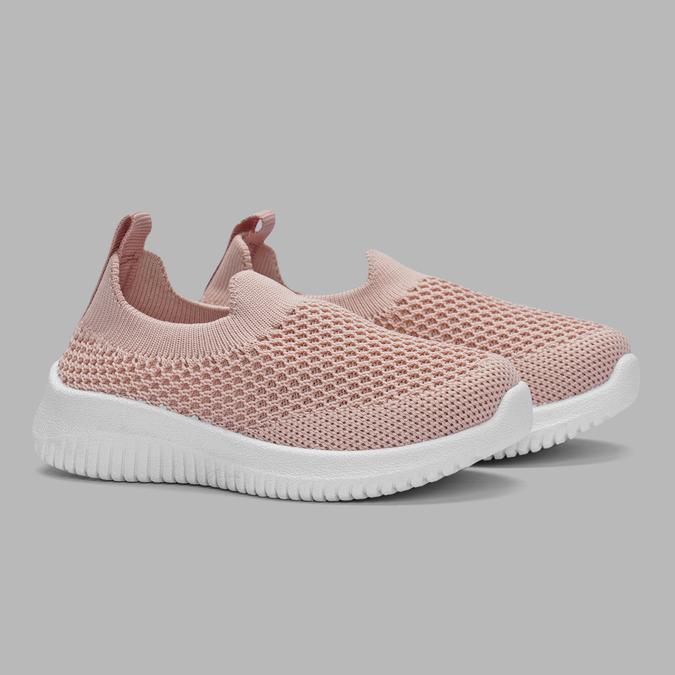R&B Girl's Pink Knitted Slip-ons