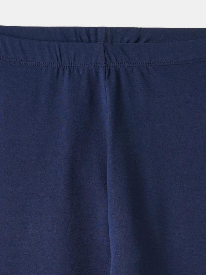 Girls Cotton Blend Skinny Fit Elastic Waist Solid Leggings