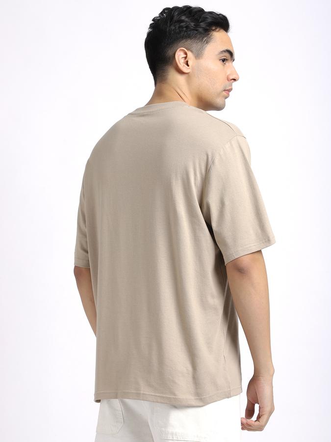 Men Cotton Relaxed Fit Crew Neck Typographic T-shirt