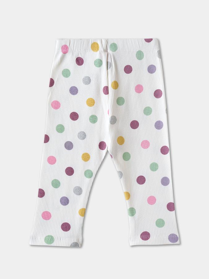 R&B Girls' White Printed Leggings