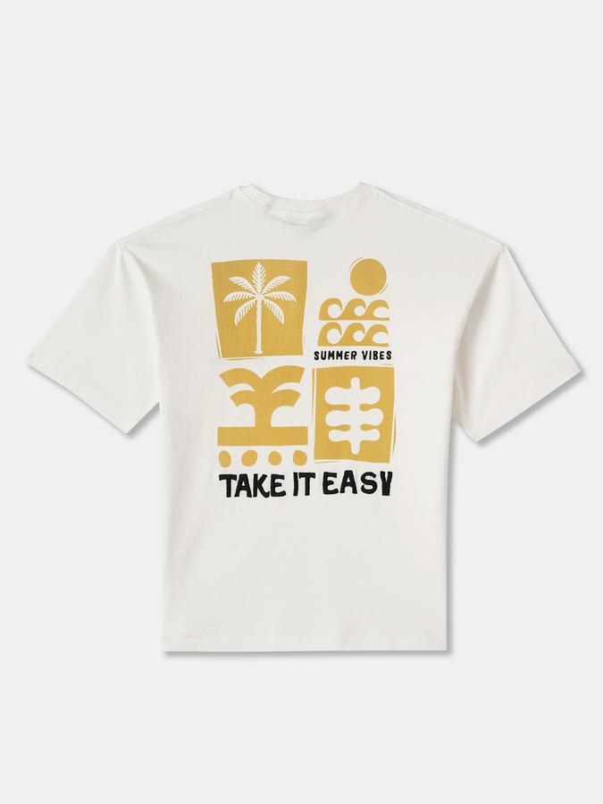 R&B Boys' Ivory Printed T-Shirt