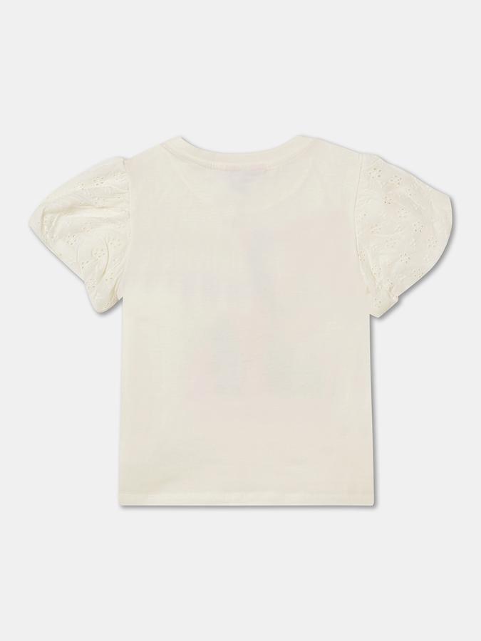 Girls Cotton Regular Fit Crew Neck Graphic T-shirt