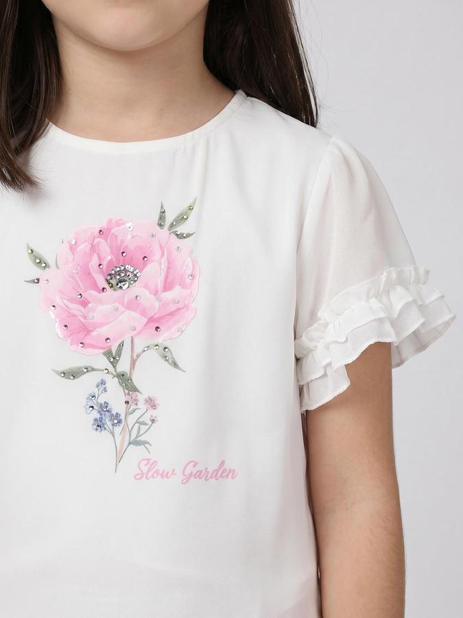R&B White Polyester Girl Clothing Set