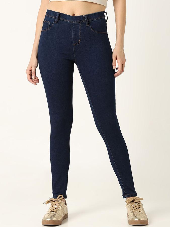 R&B Women Dark Blue Skinny Fit Mid-Rise Jeans