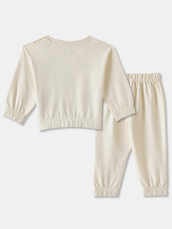 R&B Girls' Offwhite Printed Co-ord Set