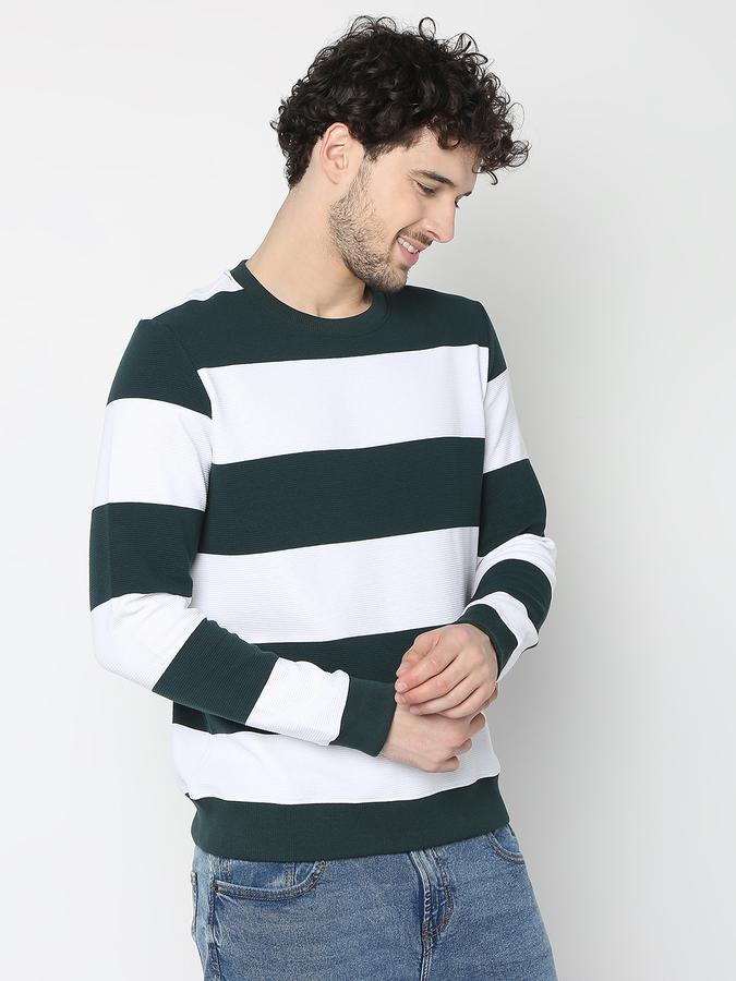 Men Colourblock Regular Fit Sweatshirt image number 2