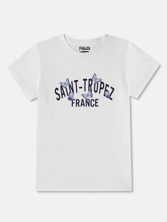 Printed T-Shirt with Crew Neck and Short Sleeves