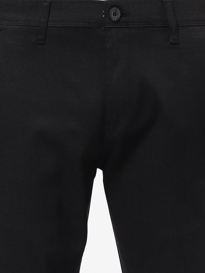 R&B Men Black Casual Trousers image number 3