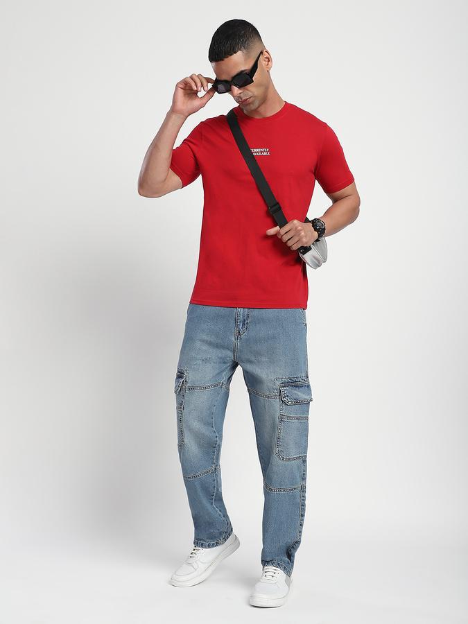 Men Cotton Blend Relaxed Fit Cargo Pants