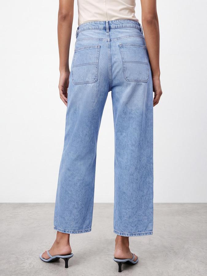 R&B Women Light Blue Mid-Rise Skater Mom Fit Denim Jeans