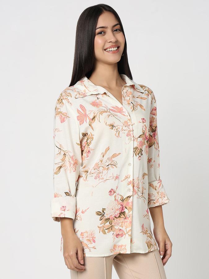 R&B Women Green Floral Print Relaxed Shirt