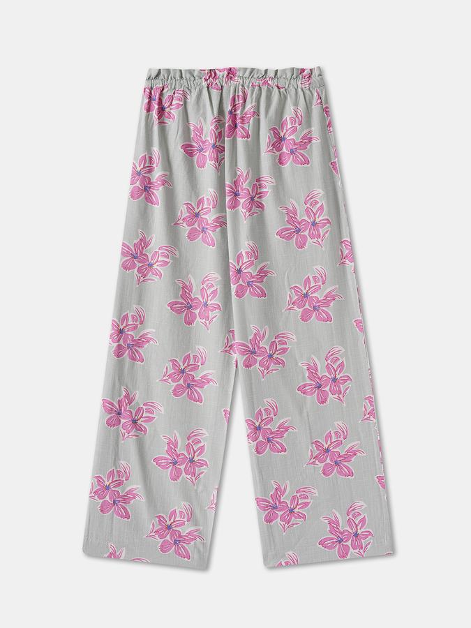 Boys Blend Regular Fit Floral Drawstring Waist Trouser