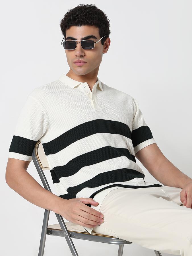 Striped Men Round Neck T-Shirt 