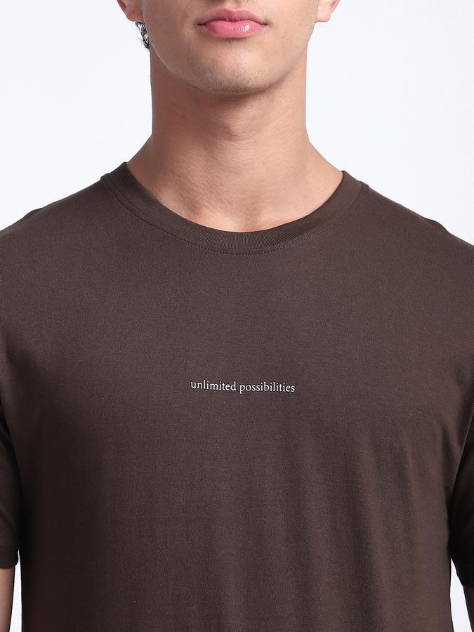 Men Cotton Regular Fit Crew Neck Typographic T-shirt