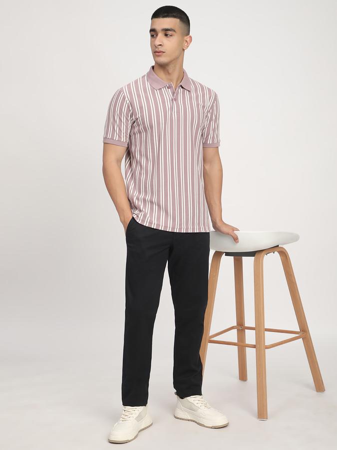 Men Cotton Skinny Fit Flat Front Solid Trousers