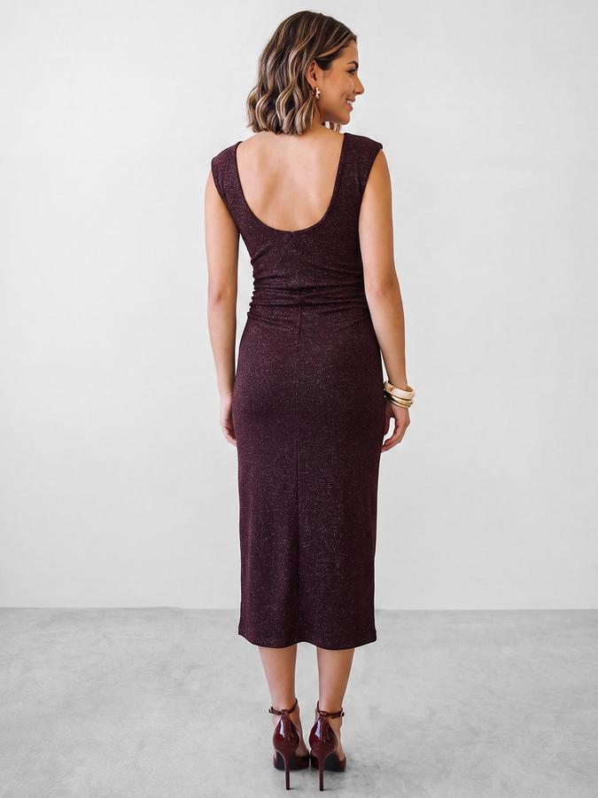 R&B Women Wine Midnight Muse Embellished Bodycon Dress